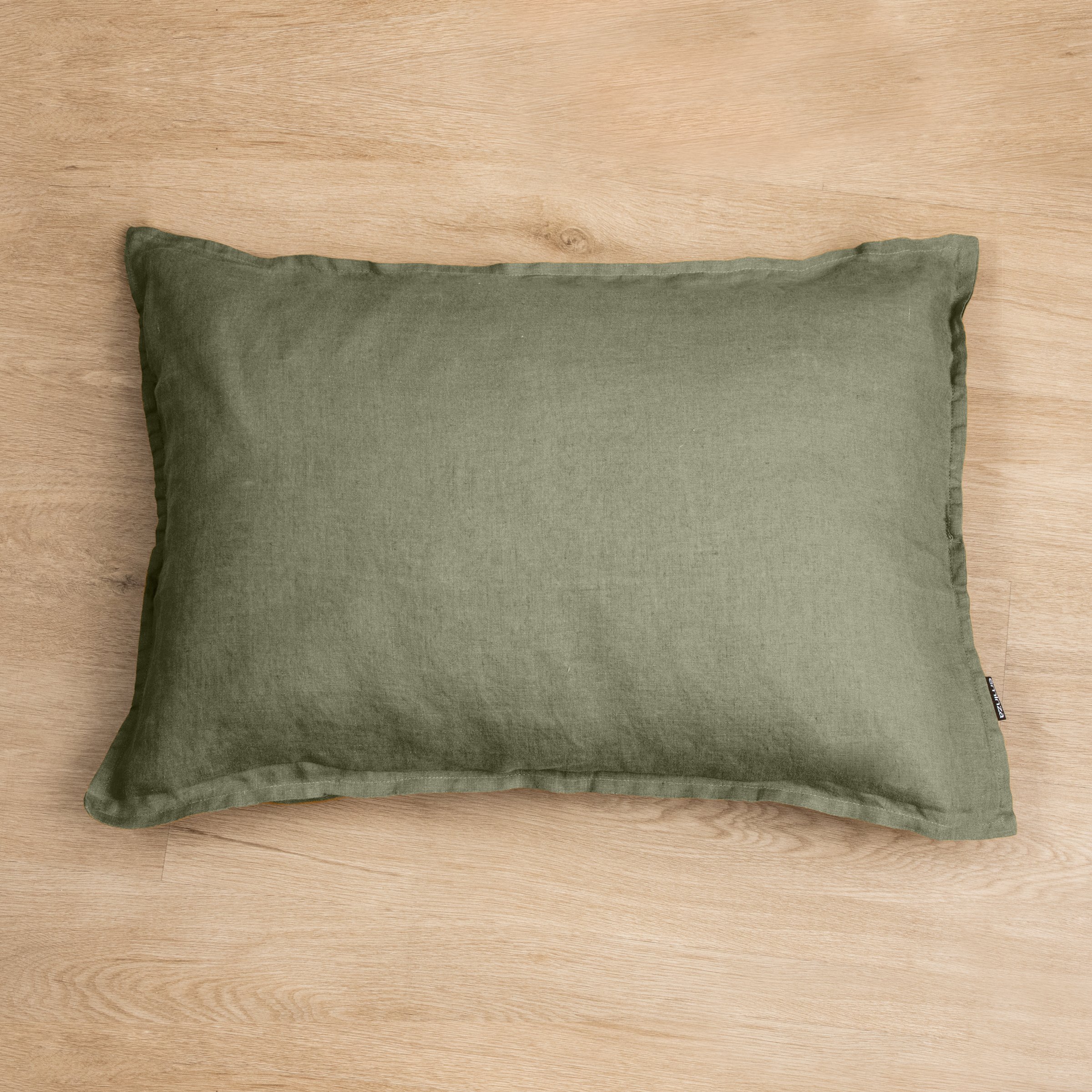 Federa rettangolare lino lavato (70 cm) Louise Verde rosmarino 1