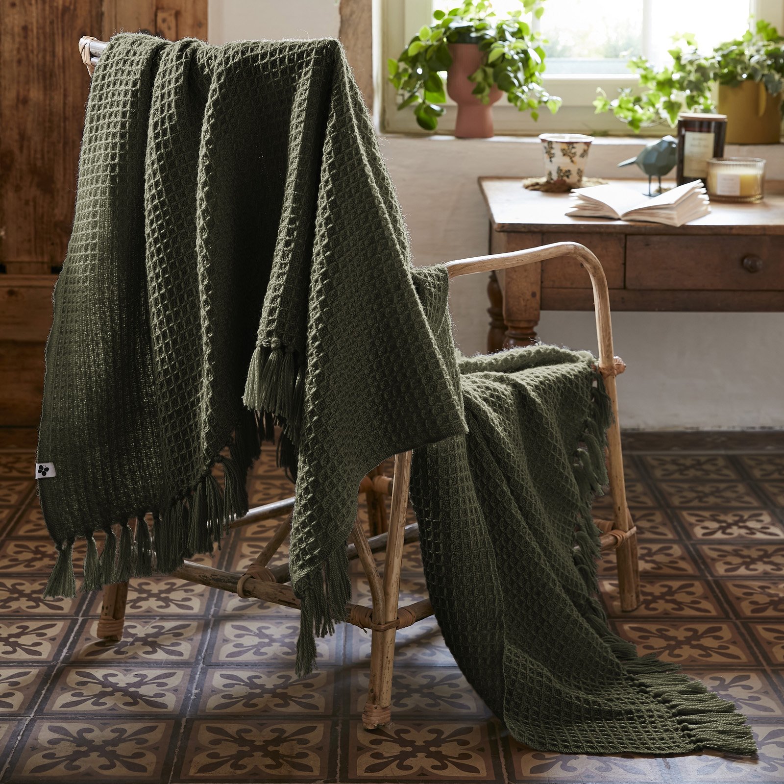 Plaid per divani in materiale riciclato (160 cm) Gabin Verde timo