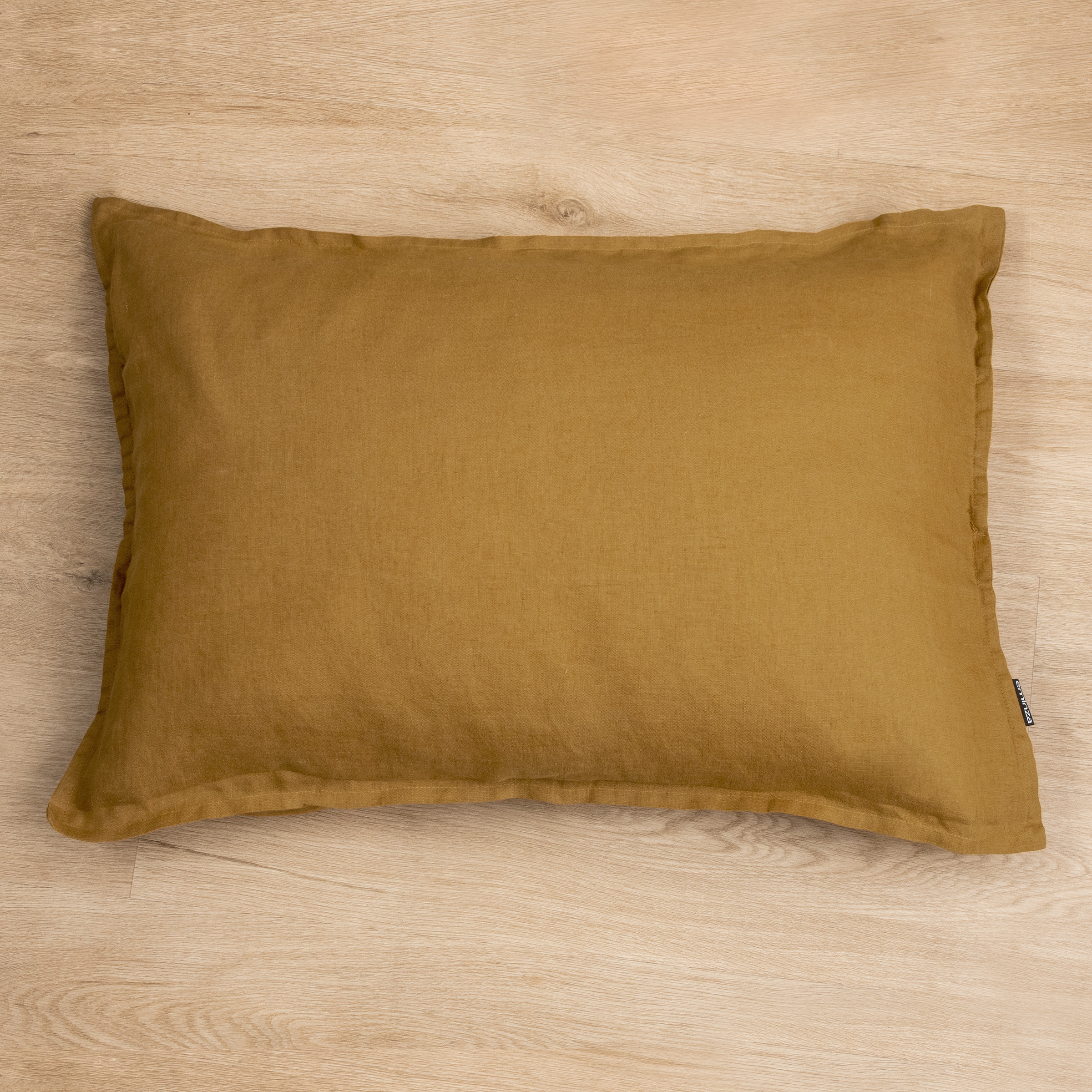 Federa rettangolare lino lavato (70 cm) Louise Caramello 1