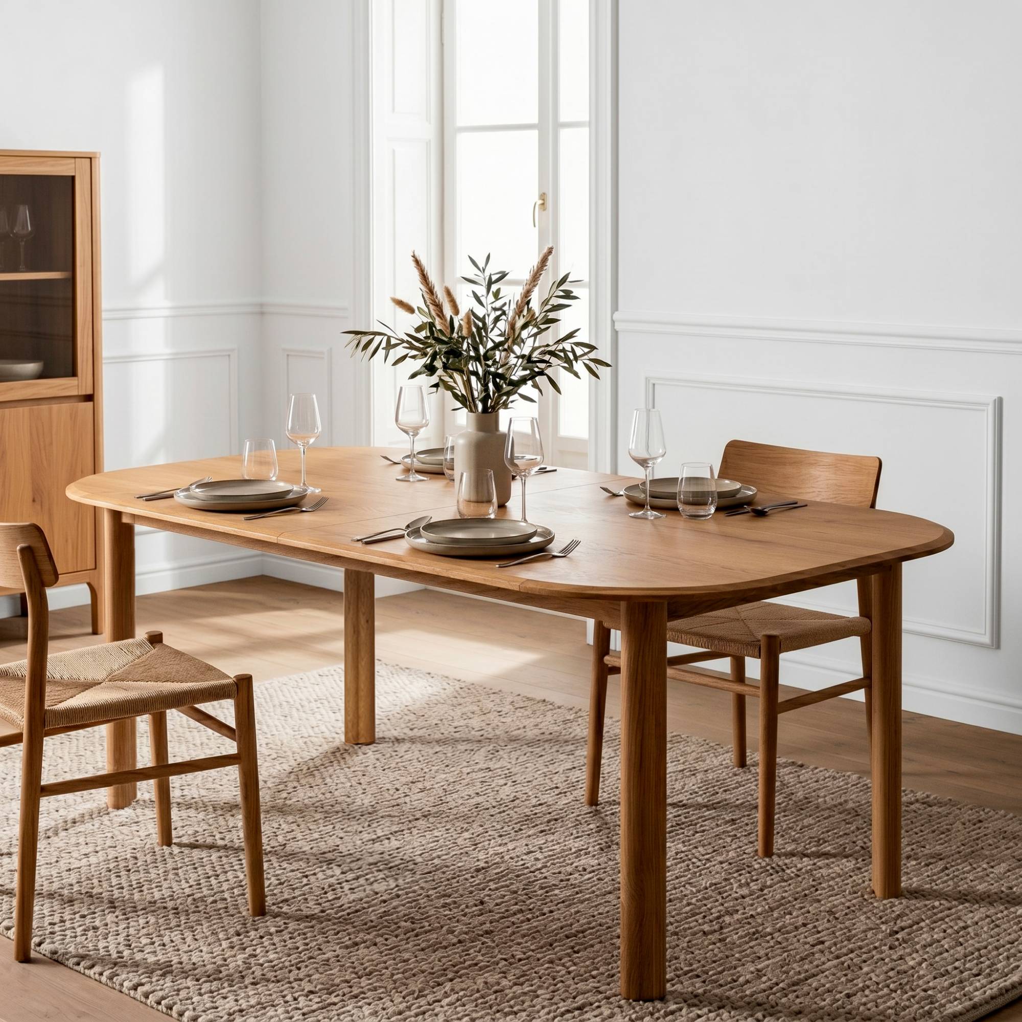 Tavolo rettangolare allungabile con prolunga in rovere (200 cm) Oakland Naturale