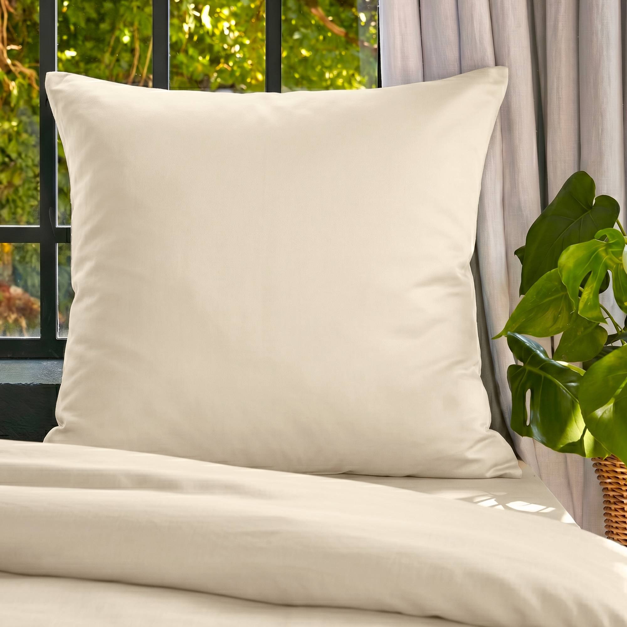 Federa cuscino letto quadrato lyocell Tencel™ lavato (80 x 80 cm) Olivia Beige pampa